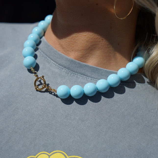 CHUNKY KETTING VEERLE LICHTBLAUW - Hipishet