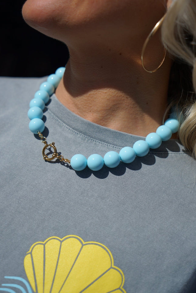 CHUNKY KETTING VEERLE LICHTBLAUW - Hipishet