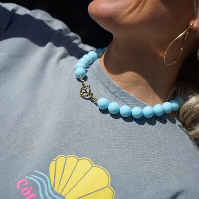 CHUNKY KETTING VEERLE LICHTBLAUW - Hipishet