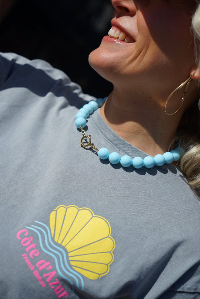 CHUNKY KETTING VEERLE LICHTBLAUW - Hipishet