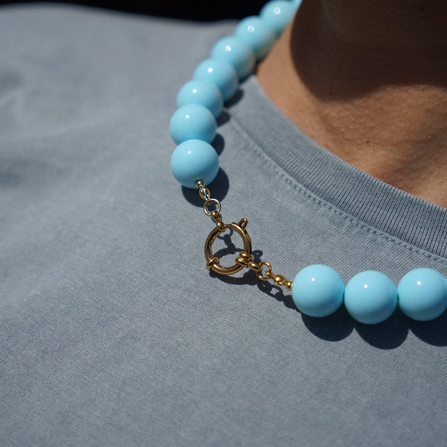CHUNKY KETTING VEERLE LICHTBLAUW - Hipishet