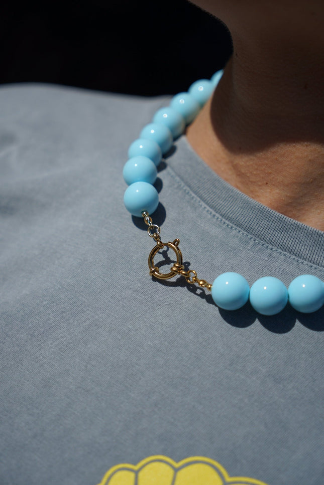 CHUNKY KETTING VEERLE LICHTBLAUW - Hipishet