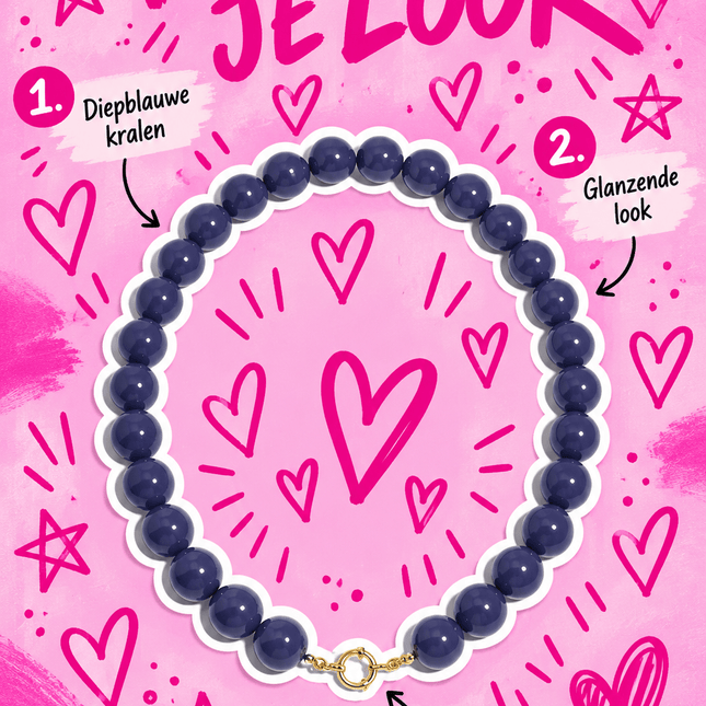 CHUNKY KETTING VEERLE NAVY - Hip is het