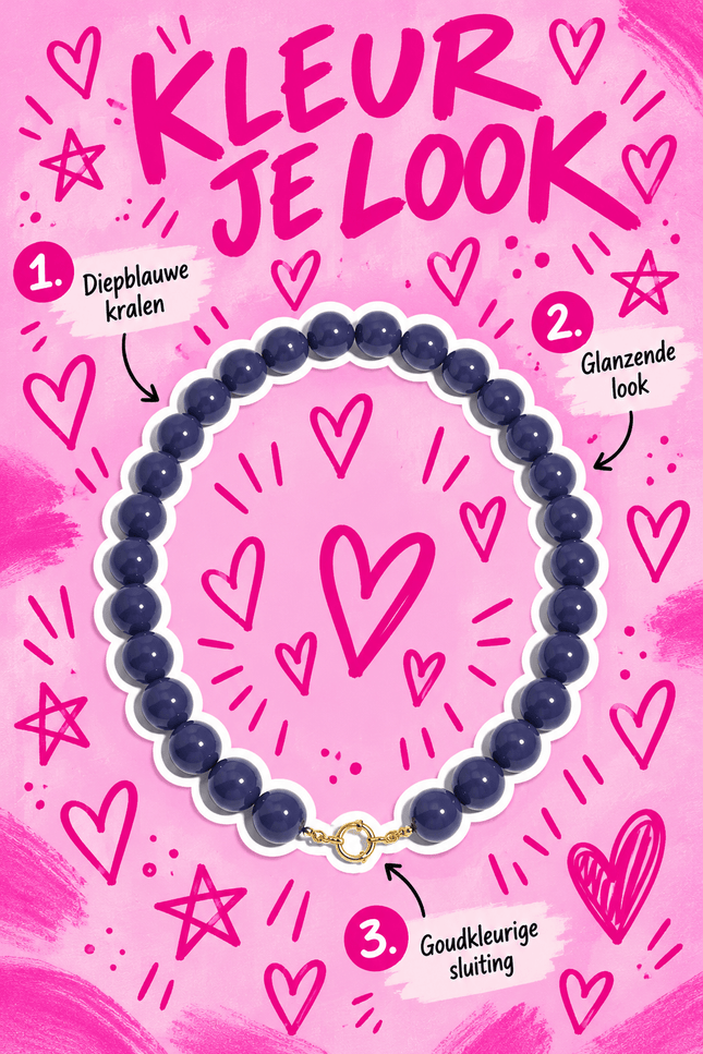 CHUNKY KETTING VEERLE NAVY - Hip is het