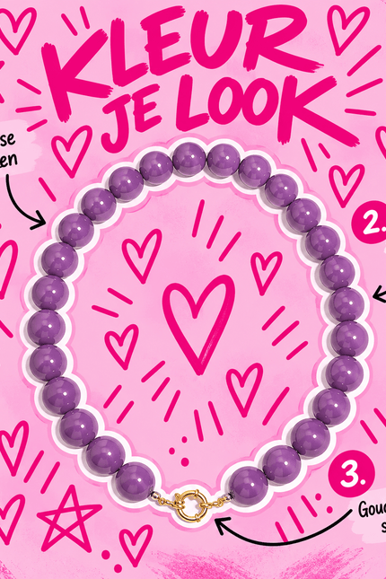 CHUNKY KETTING VEERLE PAARS - Hip is het