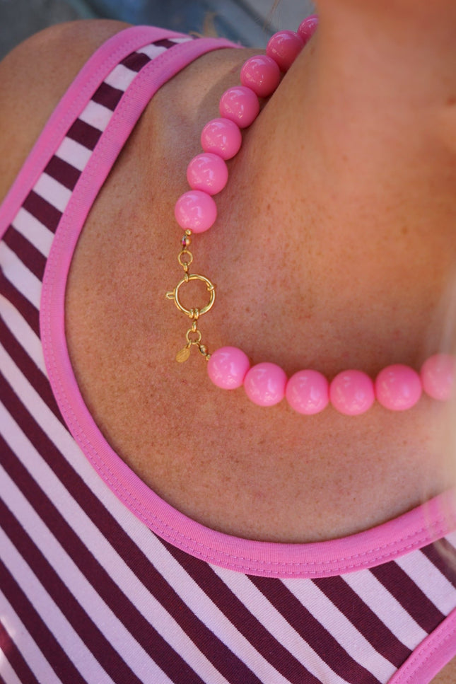 CHUNKY KETTING VEERLE ROZE - Hipishet