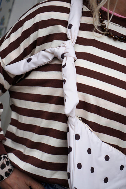 CROSS BODY TAS DOTS ECRU BRUIN - Hipishet