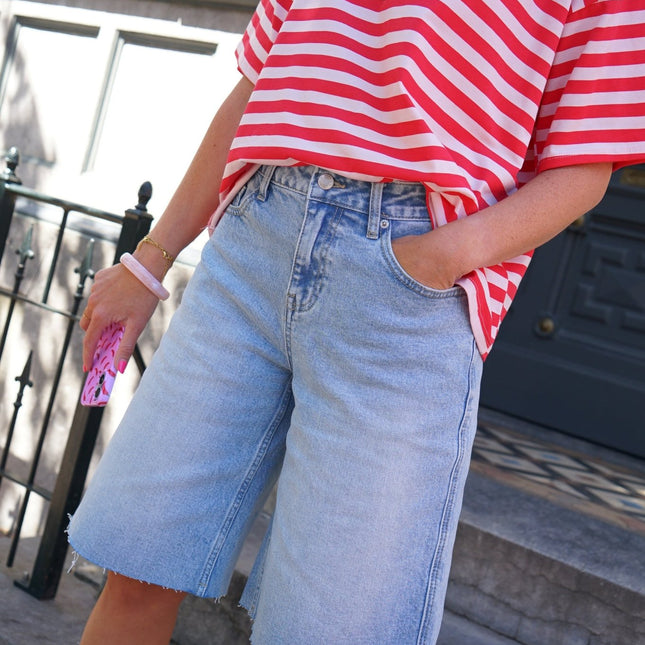 DENIM BERMUDA ROMEE BLAUW - Hipishet
