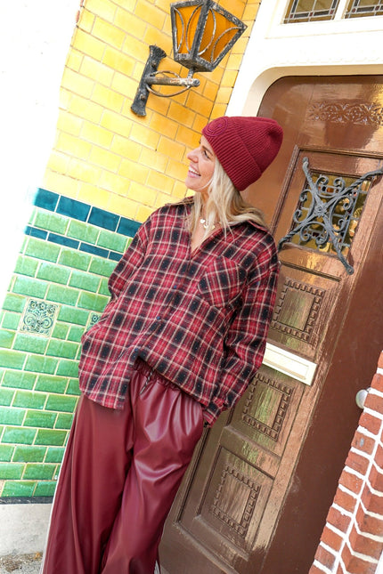 GERUITE BLOUSE BENTHE GLITTER ROOD - Hip is het