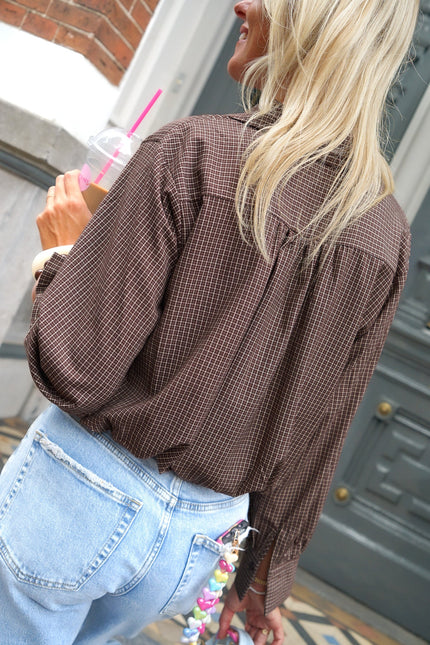 GERUITE BLOUSE JET BRUIN - Hip is het