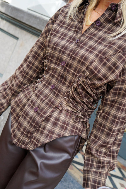 GERUITE BLOUSE LENA BRUIN - Hip is het