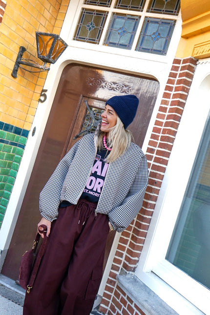 JACKET MANDY GERUIT NAVY - Hip is het