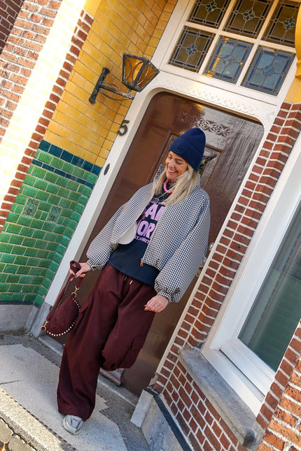 JACKET MANDY GERUIT NAVY - Hip is het