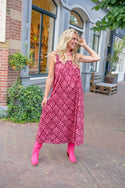 KATOENEN JURK MILLY PRINT BORDEAUX - Hip is het