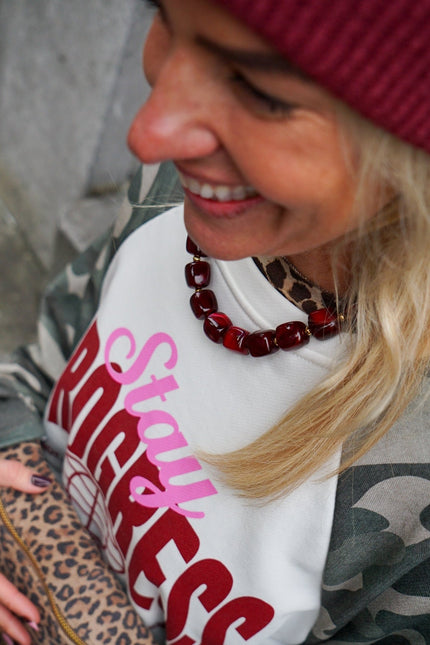 KETTING ANNA BORDEAUX - Hip is het