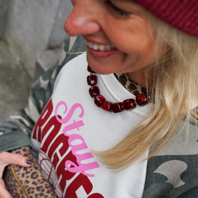 KETTING ANNA BORDEAUX - Hip is het