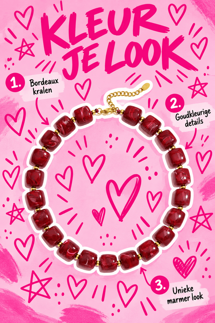 KETTING ANNA BORDEAUX - Hip is het
