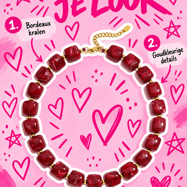 KETTING ANNA BORDEAUX - Hip is het
