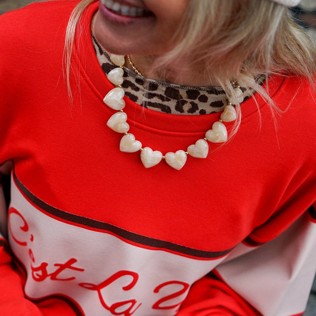 KETTING HARTJES BEIGE - Hip is het