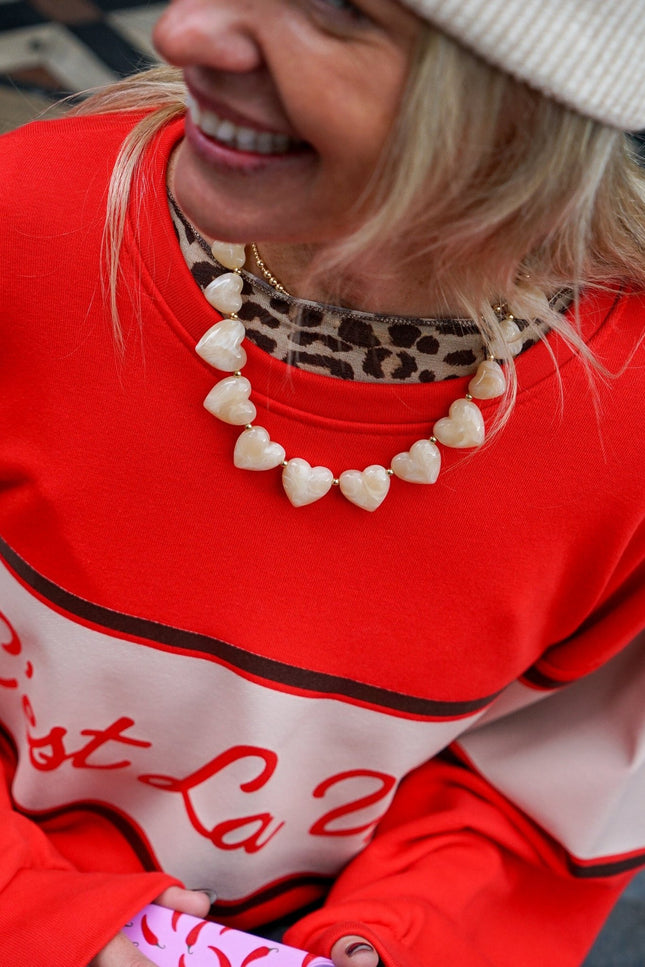 KETTING HARTJES BEIGE - Hip is het