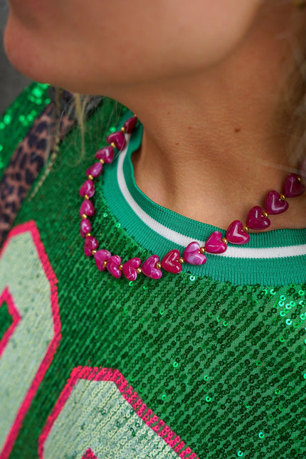 KETTING HARTJES MAGENTA - Hipishet