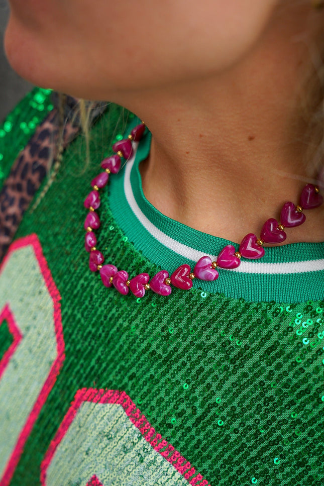 KETTING HARTJES MAGENTA - Hipishet