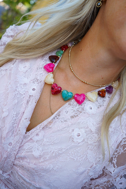 KETTING HARTJES MULTICOLOUR - Hip is het