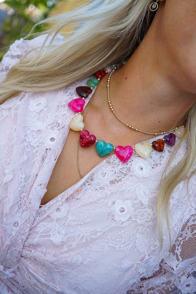 KETTING HARTJES MULTICOLOUR - Hip is het