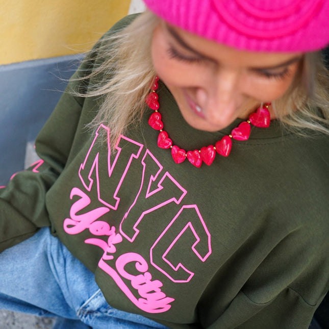 KETTING HARTJES ROZE - Hip is het