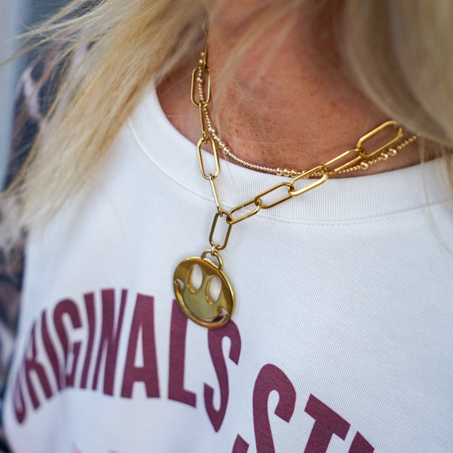 KETTING SMILEY GOUD - Hip is het