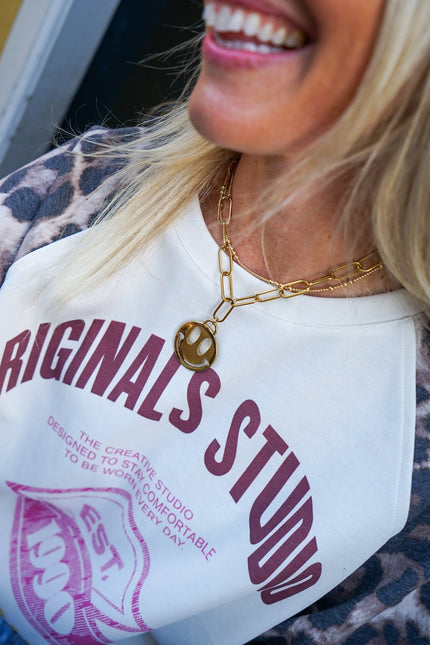 KETTING SMILEY GOUD - Hip is het