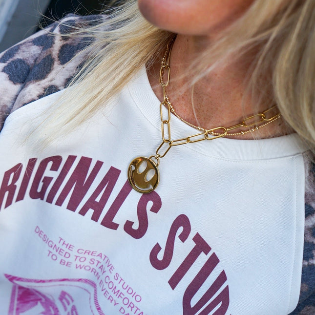 KETTING SMILEY GOUD - Hip is het