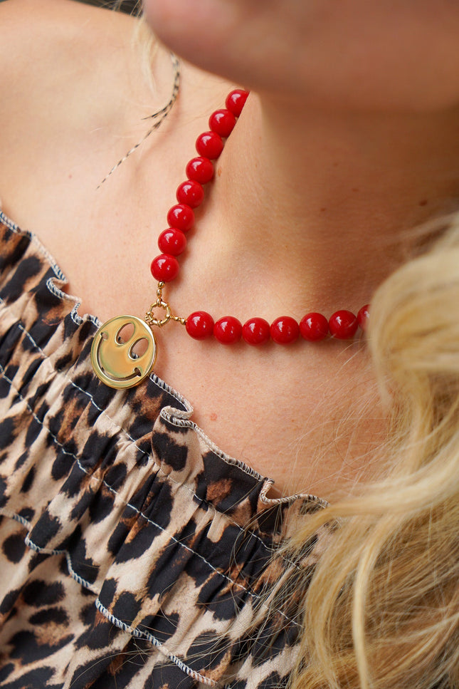 KETTING SMILEY ROOD - Hipishet