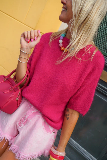 KNIT ROMY FUCHSIA - Hip is het