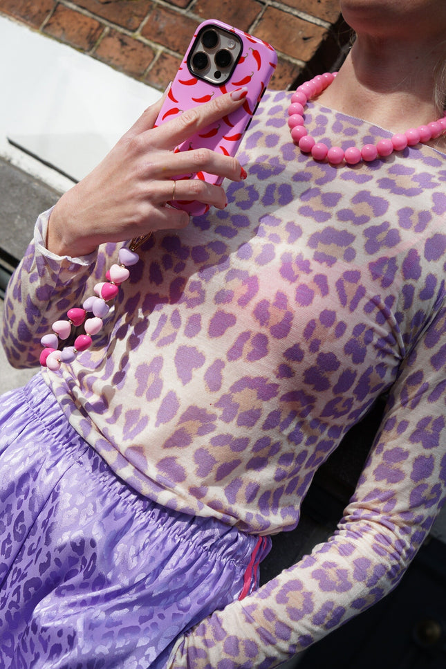 LEOPARD TOP LILA - Hipishet