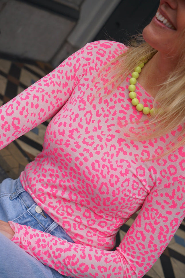 LEOPARD TOP LIVA ROZE - Hipishet