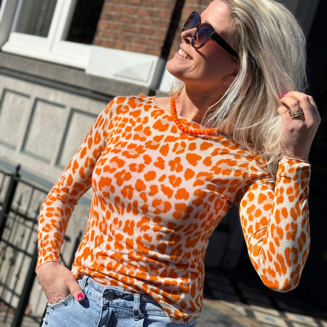 LEOPARD TOP ORANJE - Hipishet