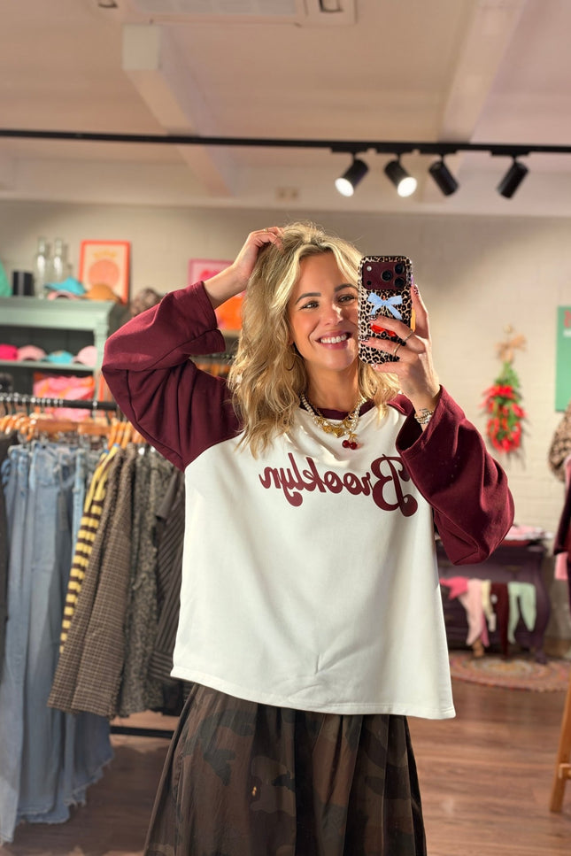 LONGSLEEVE BROOKLYN BORDEAUX - Hip is het