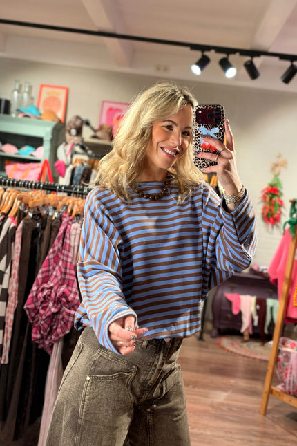 LONGSLEEVE FENNE BLAUW BRUIN - Hip is het