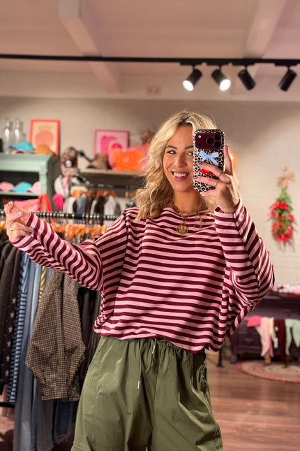 LONGSLEEVE FENNE BORDEAUX ROZE - Hip is het