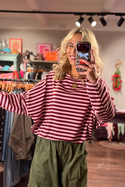 LONGSLEEVE FENNE BORDEAUX ROZE - Hip is het