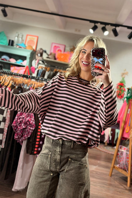 LONGSLEEVE FENNE ROZE BRUIN - Hip is het