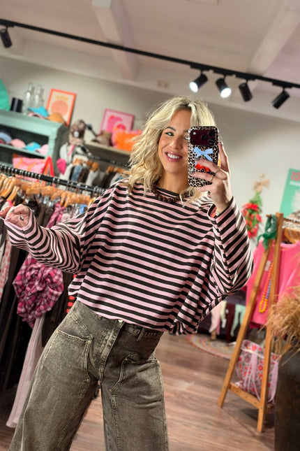 LONGSLEEVE FENNE ROZE BRUIN - Hip is het