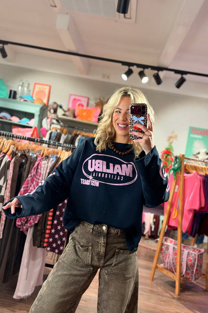 LONGSLEEVE MALIBU NAVY - Hip is het