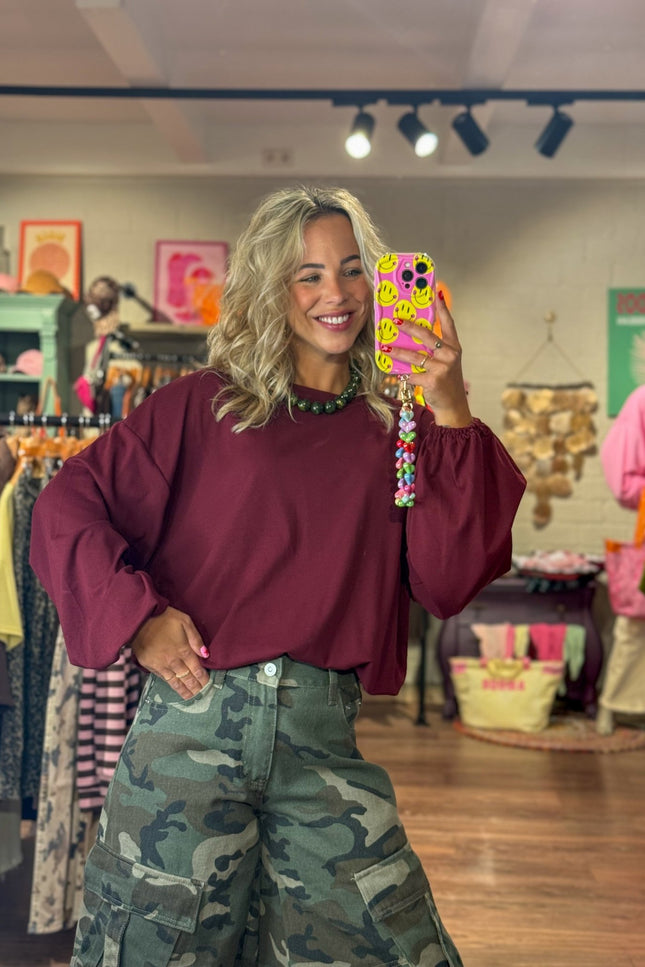 LONGSLEEVE MARA BORDEAUX - Hip is het