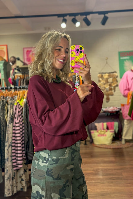 LONGSLEEVE MARA BORDEAUX - Hip is het
