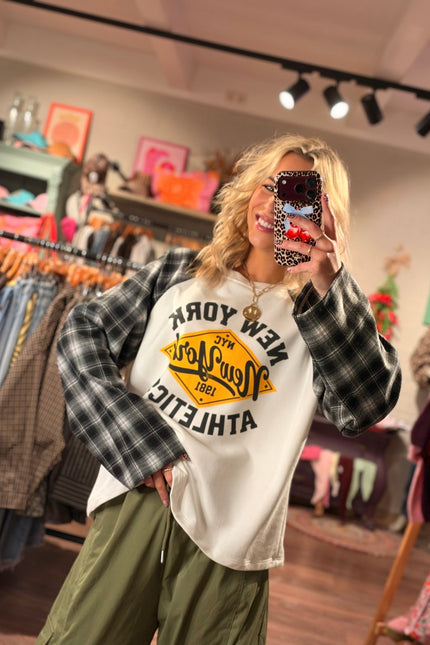 LONGSLEEVE NEW YORK ATHLETICS ZWART - Hip is het