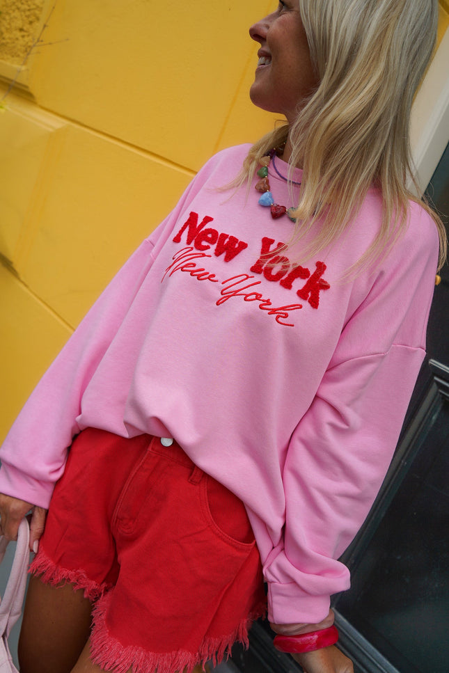 LONGSLEEVE NEW YORK ROZE - Hip is het