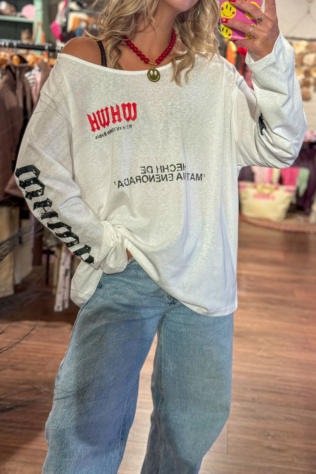 LONGSLEEVE RACHEL WIT - Hip is het