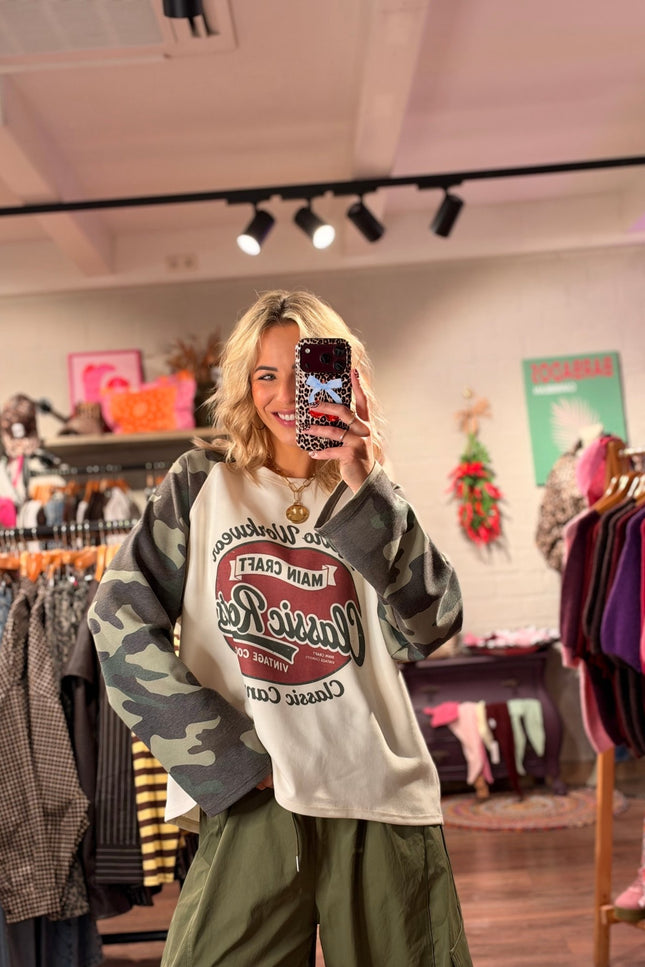 LONGSLEEVE RETRO WORKWEAR ARMY - Hip is het